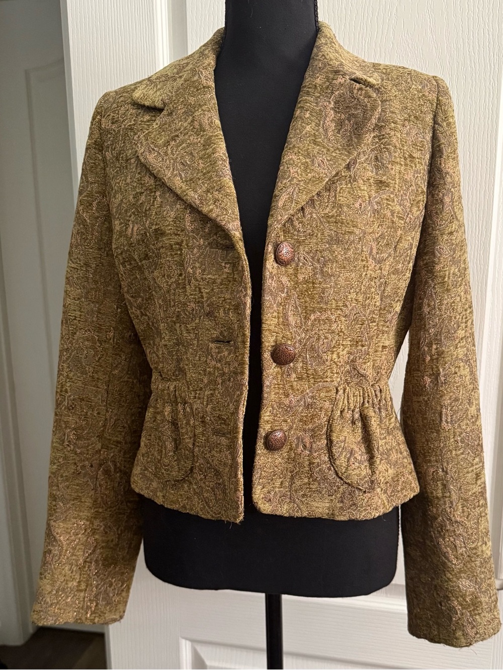 Tailored Olive Green Textured Blazer